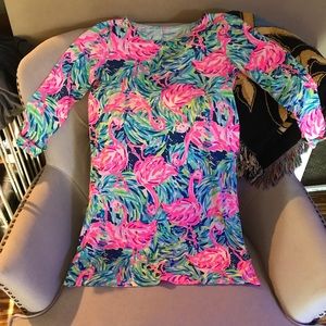 Lilly Pulitzer nwot xs flamingo dress.